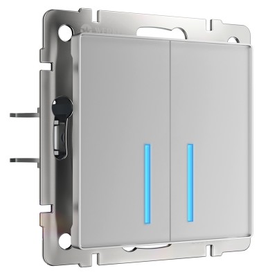 Выключатель сенсорный 2-клавишный с Wi-Fi серебро Werkel W4520606 a048324 Выключатель сенсорный 2-клавишный с Wi-Fi серебро Werkel W4520606 a048324