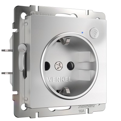 Розетка однопостовая Wi-Fi с з/к серебро Werkel a056420 Розетка однопостовая Wi-Fi с з/к серебро Werkel a056420
