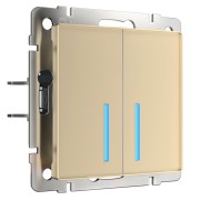Выключатель сенсорный 2-клавишный с Wi-Fi шампань Werkel W4520611 a048329