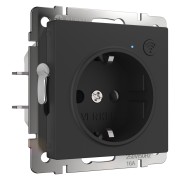 Розетка однопостовая Wi-Fi с з/к черный матовый Werkel a056422