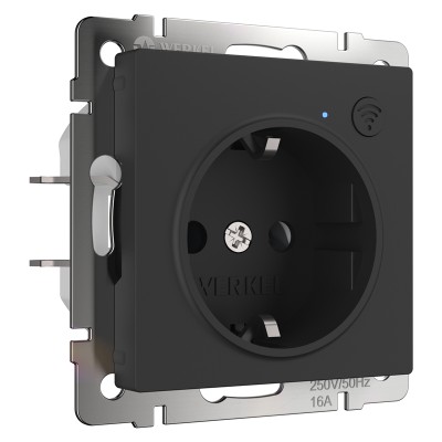 Розетка однопостовая Wi-Fi с з/к черный матовый Werkel a056422 Розетка однопостовая Wi-Fi с з/к черный матовый Werkel a056422
