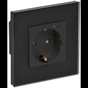iTEQ SMART-розетка 16А с поддержкой WIFI+BLE со стеклянной рамкой и защитными шторками черная ONI IT-R16SFWBG-K02