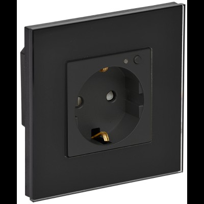 iTEQ SMART-розетка 16А с поддержкой WIFI+BLE со стеклянной рамкой и защитными шторками черная ONI IT-R16SFWBG-K02 iTEQ SMART-розетка 16А с поддержкой WIFI+BLE со стеклянной рамкой и защитными шторками черная ONI IT-R16SFWBG-K02