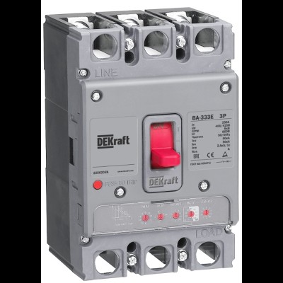 Выключатель 3P 125 А 50 кА с электронным расцепителем ВА-333E DEKraft 22500DEK Выключатель 3P 125 А 50 кА с электронным расцепителем ВА-333E DEKraft 22500DEK