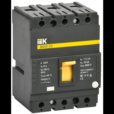 Авт. выкл. ВА88-33 3Р 100А 35кА IEK SVA20-3-0100 Авт. выкл. ВА88-33 3Р 100А 35кА IEK SVA20-3-0100