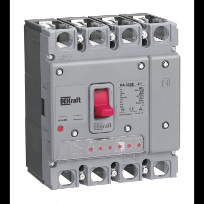 DEKraft Силовой авт. выкл. с электрон. расц. 4P 32А 50кА ВА-333E 22494DEK DEKraft Силовой авт. выкл. с электрон. расц. 4P 32А 50кА ВА-333E 22494DEK
