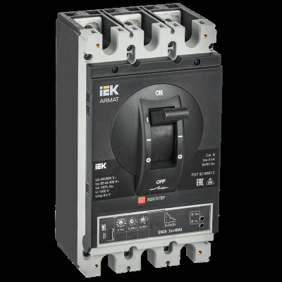 IEK ARMAT Авт. выкл. лит. корпус 3P H 85кА 400А эл. ст. акс. AR-MCCB-3H-085-0400A-ELSF IEK ARMAT Авт. выкл. лит. корпус 3P H 85кА 400А эл. ст. акс. AR-MCCB-3H-085-0400A-ELSF