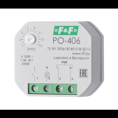 Реле времени PO-406 с задержкой выключения управляющего контакта, в монтажную коробку O 60 мм 230В EA02.001.019 Реле времени PO-406 с задержкой выключения управляющего контакта, в монтажную коробку O 60 мм 230В EA02.001.019