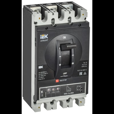 IEK Автоматический выключатель в литом корпусе 3P H 50кА 400А эл. станд. ARMAT AR-MCCB-3H-050-0400A-ELSC IEK Автоматический выключатель в литом корпусе 3P H 50кА 400А эл. станд. ARMAT AR-MCCB-3H-050-0400A-ELSC