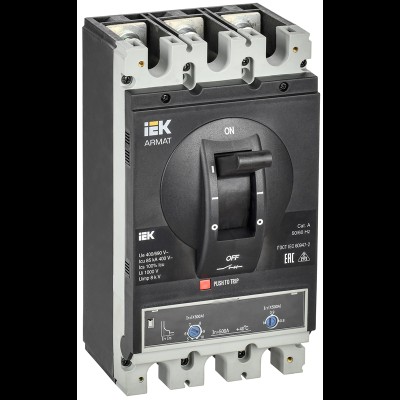 IEK Автоматический выключатель в литом корпусе 3P I 85кА 500А ТМ рег. ARMAT AR-MCCB-3I-085-0500A-ATUC IEK Автоматический выключатель в литом корпусе 3P I 85кА 500А ТМ рег. ARMAT AR-MCCB-3I-085-0500A-ATUC