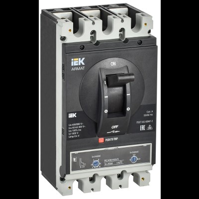 IEK Автоматический выключатель в литом корпусе 3P H 50кА 400А ТМ рег. ARMAT AR-MCCB-3H-050-0400A-ATUC IEK Автоматический выключатель в литом корпусе 3P H 50кА 400А ТМ рег. ARMAT AR-MCCB-3H-050-0400A-ATUC