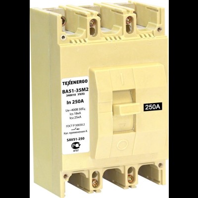 Автомат 3П 250А 25кА ВА51-35М2-340010 te00300104 Автомат 3П 250А 25кА ВА51-35М2-340010 te00300104