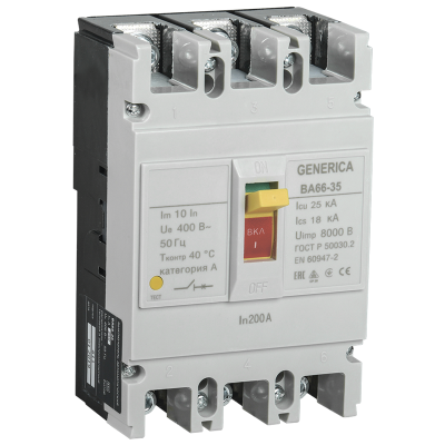 Выкл. авт. ВА66-35 3Р 200А 25кА GENERICA SAV30-3-0200-G Выкл. авт. ВА66-35 3Р 200А 25кА GENERICA SAV30-3-0200-G