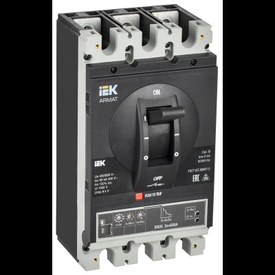 Авт. выкл. лит. корпус 3P I 85кА 630А эл. станд. IEK ARMAT AR-MCCB-3I-085-0630A-ELSC Авт. выкл. лит. корпус 3P I 85кА 630А эл. станд. IEK ARMAT AR-MCCB-3I-085-0630A-ELSC