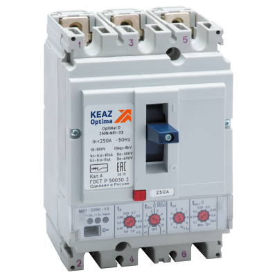 Выключатель OptiMat D250N-MR1-У3-РЕГ 244075 Выключатель OptiMat D250N-MR1-У3-РЕГ 244075