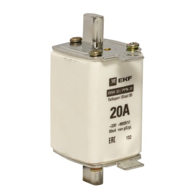 Плавкая вставка ППН-33 160/ 20А габарит 00 EKF PROxima fus-33/160/20 Плавкая вставка ППН-33 160/ 20А габарит 00 EKF PROxima fus-33/160/20