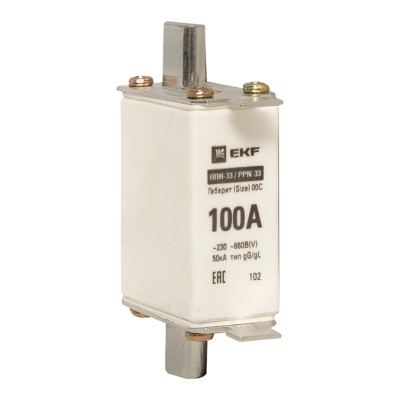 Предохранитель 100 А 660 В 00С (NHC00) ППН-33 PROxima EKF fus-33/100 Предохранитель 100 А 660 В 00С (NHC00) ППН-33 PROxima EKF fus-33/100