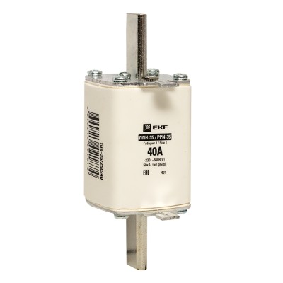 Предохранитель 40А 660 В 1 (NH1) ППН-35 PROxima EKF fus-35/250/40 Предохранитель 40А 660 В 1 (NH1) ППН-35 PROxima EKF fus-35/250/40