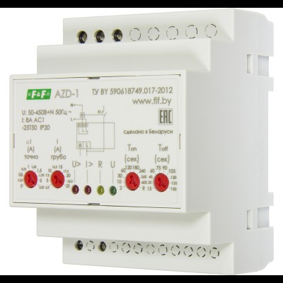 AZD-1 Защита одно фазных двигателей мощностью до 5 кВт, 4 модуля, монтаж на DIN-рейке EA05.004.003 AZD-1 Защита одно фазных двигателей мощностью до 5 кВт, 4 модуля, монтаж на DIN-рейке EA05.004.003