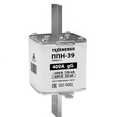 Предохранитель 400 А 690 В ППН39 Texenergo te00302635 Предохранитель 400 А 690 В ППН39 Texenergo te00302635