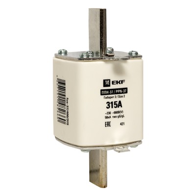 Предохранитель 315 А 660 В 2 (NH2) ППН-37 PROxima EKF fus-37/400/315 Предохранитель 315 А 660 В 2 (NH2) ППН-37 PROxima EKF fus-37/400/315