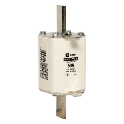Предохранитель 50А 660 В 1 (NH1) ППН-35 PROxima EKF fus-35/250/50 Предохранитель 50А 660 В 1 (NH1) ППН-35 PROxima EKF fus-35/250/50