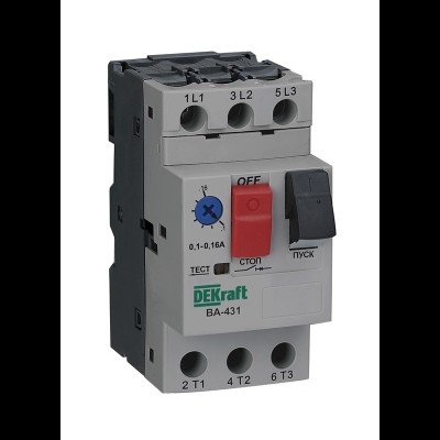 Выключатель 3P 0,63-1,0A 100кА ВА-431 21224DEK Выключатель 3P 0,63-1,0A 100кА ВА-431 21224DEK