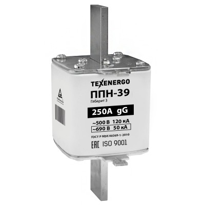 Вставка плавкая ППН-39 250А габарит 3 TexEnergo PP40-250 te00302632 Вставка плавкая ППН-39 250А габарит 3 TexEnergo PP40-250 te00302632