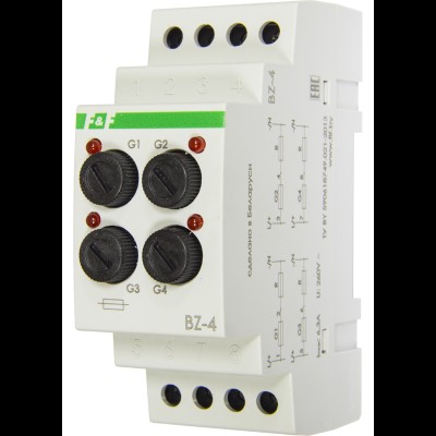 Держатель плавких предохранителей BZ-4 4шт, 2 модуля, DIN 230В EA09.001.004 Держатель плавких предохранителей BZ-4 4шт, 2 модуля, DIN 230В EA09.001.004