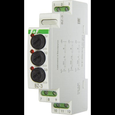 Держатель плавких предохранителей BZ-3 3шт, 1 модуль, DIN 230В EA09.001.003 Держатель плавких предохранителей BZ-3 3шт, 1 модуль, DIN 230В EA09.001.003