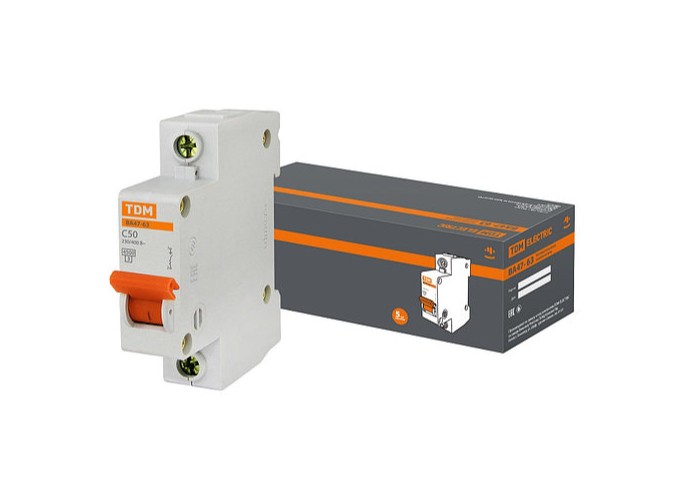 Автоматический выключатель ВА47-63 1Р 50А 4,5кА х-ка С TDM