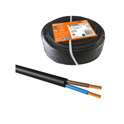 Провод ПВС 2х4 ГОСТ (30м), черный TDM Провод ПВС 2х4 ГОСТ (30м), черный TDM