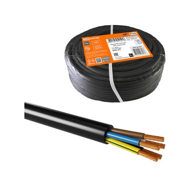 Провод ПВС 5х0,75 ГОСТ (30м), черный TDM Провод ПВС 5х0,75 ГОСТ (30м), черный TDM