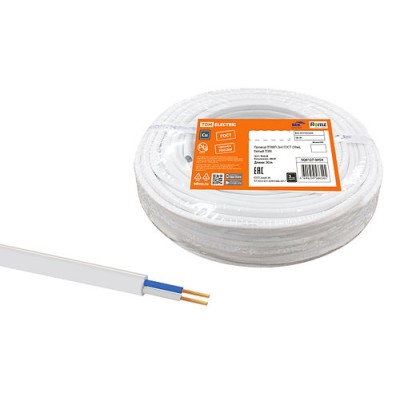 Провод ПГВВП 2х4 ГОСТ (30м), белый TDM Провод ПГВВП 2х4 ГОСТ (30м), белый TDM