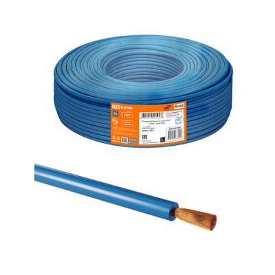 Провод ПуГВнг(А)-LS 1х10,0 ГОСТ (100м), синий TDM Провод ПуГВнг(А)-LS 1х10,0 ГОСТ (100м), синий TDM