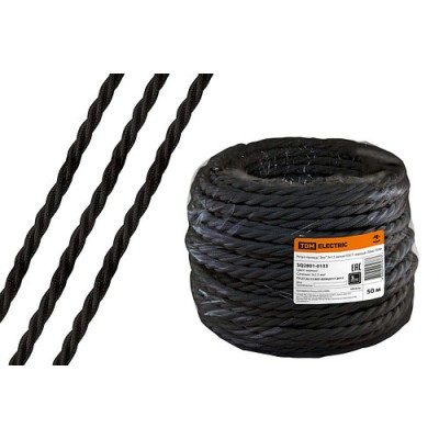 Ретро провод "Эко" 3х1,5 витой ГОСТ черный (50м) TDM Ретро провод "Эко" 3х1,5 витой ГОСТ черный (50м) TDM