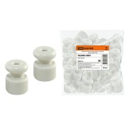 Керамический изолятор для ретро провода белый (25шт) TDM