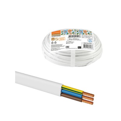 Шнур ШВВПмб 3х0,75 (10м), белый Народный Шнур ШВВПмб 3х0,75 (10м), белый Народный