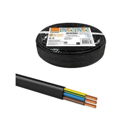 Шнур ШВВПмб 3х0,75 (20м), черный Народный Шнур ШВВПмб 3х0,75 (20м), черный Народный