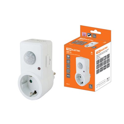 Датчик движения розеточный ДДР-01 1200Вт, 10-420с, 2-9м, 3+лк, 120гр, IP20, TDM Датчик движения розеточный ДДР-01 1200Вт, 10-420с, 2-9м, 3+лк, 120гр, IP20, TDM