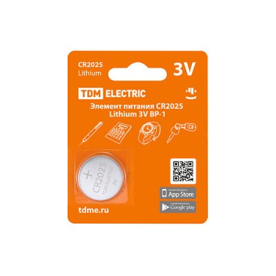 Элемент питания CR2025 Lithium 3V BP-1 TDM Элемент питания CR2025 Lithium 3V BP-1 TDM