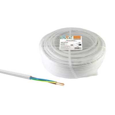 Провод ПВСмб 3х1 (5м), белый Народный Провод ПВСмб 3х1 (5м), белый Народный