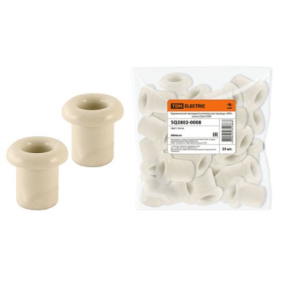 Керамический проходной изолятор для провода «ЭКО» сосна (25шт) TDM Керамический проходной изолятор для провода «ЭКО» сосна (25шт) TDM
