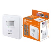 Датчик движения встраив. в стену ДДВ-03 500Вт, 5-480с, 2-12м, 5+Лк, 140гр, 30-90Дб, IP20, TDM