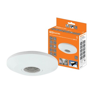 Датчик движения потолочный ДДП-05 2000Вт, 10-900с, 6м , 3+Лк, 120(сбоку)+360(сверху)гр IP20, TDM Датчик движения потолочный ДДП-05 2000Вт, 10-900с, 6м , 3+Лк, 120(сбоку)+360(сверху)гр IP20, TDM