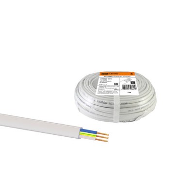 Шнур ШВВП 3х0,5 ГОСТ (5м), белый TDM Шнур ШВВП 3х0,5 ГОСТ (5м), белый TDM