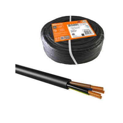 Провод ПВС 4х1,5 ГОСТ (30м), черный TDM Провод ПВС 4х1,5 ГОСТ (30м), черный TDM