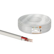 Кабель для видеонаблюдения КВК-В-2 2х0,5 мм (200м), для внутренней прокладки, белый народный