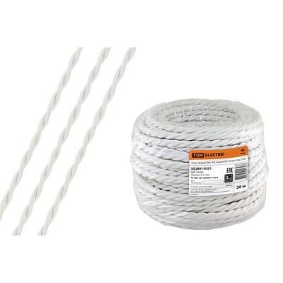 Ретро провод "Эко" 2х1,5 витой ГОСТ белый (20м) TDM Ретро провод "Эко" 2х1,5 витой ГОСТ белый (20м) TDM