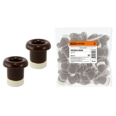 Керамический проходной изолятор для провода «ЭКО» бук (25шт) TDM Керамический проходной изолятор для провода «ЭКО» бук (25шт) TDM